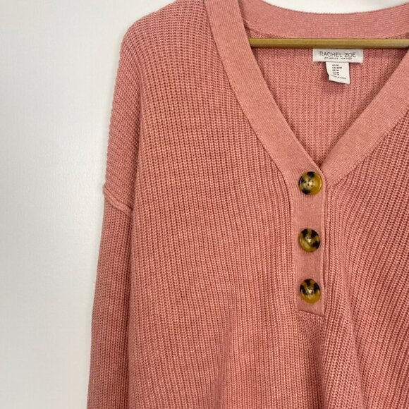 Rachel Zoe Pink Knit V Neck Sweater - Picture 8 of 11